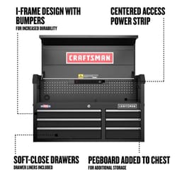 Craftsman S2000 41 in. 6 drawer Steel Tool Chest 28 in. H X 18.75 in. D