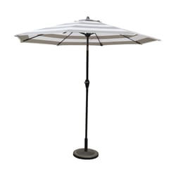 Living Accents 9 ft. Tiltable Tan Stripe Market Umbrella