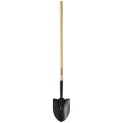 Home Plus+ 56.75 in. Steel Round Digging Shovel Wood Handle