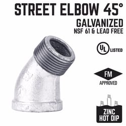 STZ Industries 1/2 in. FIP each X 1/2 in. D MIP Galvanized Malleable Iron 45 degree Street Elbow