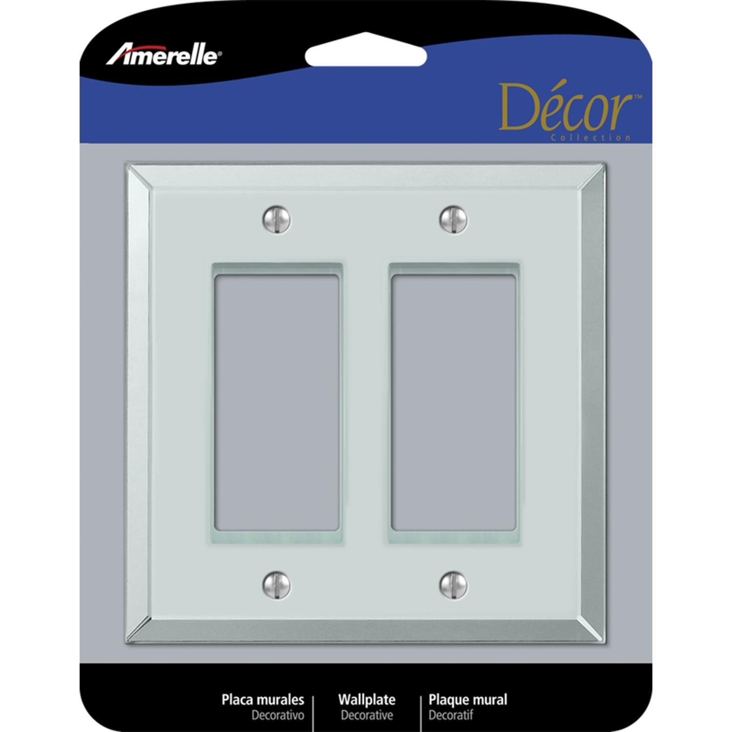 Photo 1 of Amerelle Decora Mirror Clear 2 gang Acrylic Decorator Wall Plate 1 pk