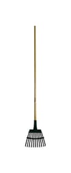 Flexrake 58 in. 11 Tine Steel Shrub Rake Wood Handle