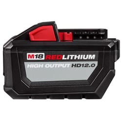 Milwaukee M18 RedLithium High Output HD12.0 18 V 12 Ah Lithium-Ion Battery Pack 1 pc