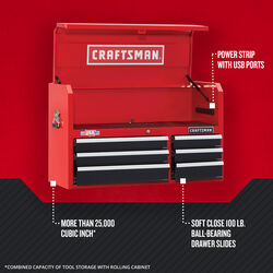 Craftsman 2000 Series 40 in. 6 drawer Steel Tool Chest 24.5 in. H X 16 in. D