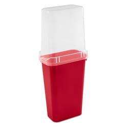 Sterilite 40 in. Clear/Red Wrapping Paper Storage Container 41.25 in. H X 10.88 in. W X 17.75 in. D