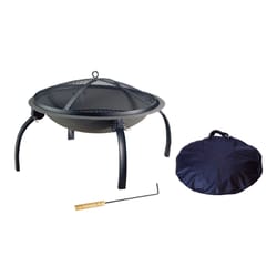 Living Accents 29.5 in. W Steel Round Wood Fire Pit