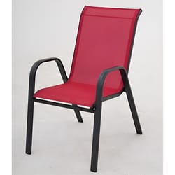 Living Accents Black Steel Frame Sling Chair Brown