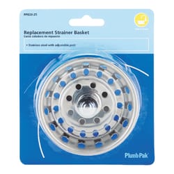 Plumb Pak 3-1/2 in. D Chrome Silver Stainless Steel Replacement Strainer Basket