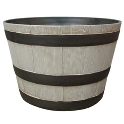 Southern Patio 9.21 in. H X 20.5 in. D Resin Whiskey Barrel Planter Birch