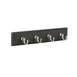 E.H. Tate & Co. 8.75 in. L Satin Nickel Black Zinc Traditional Key Rack 1 pk