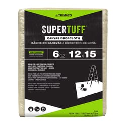 Trimaco SuperTuff 12 ft. W X 15 ft. L X 0.06 mil 6 oz Canvas Drop Cloth 1 pk