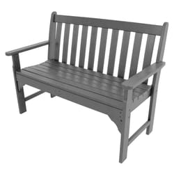Ivy Terrace Gray Resin Traditional Garden Bench 35.25 in. H X 24 in. L X 48.5 in. D