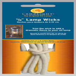 Lamplight Farms 1/8 in. X 8 in. L Round Wick Shape Cotton Lamp Wick 5 pk