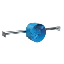 Carlon 20 cu in Round Polycarbonate 1 gang Electrical Box w/Hanger Bar Blue