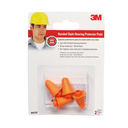 3M 28 dB Polyurethane Foam Band Ear Plugs Orange 2 pair