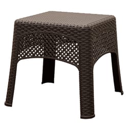 Adams Earth Brown Square Resin Woven Side Table