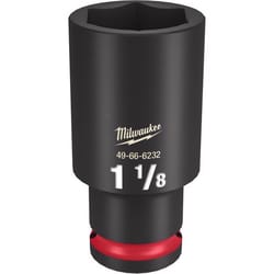 Milwaukee Shockwave 1-1/8 in. X 1/2 in. drive SAE 6 Point Deep Impact Socket 1 pc