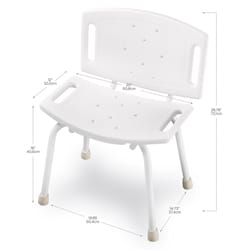 三角洲白色浴缸和淋浴椅塑料28-3/4英寸. H X 12英寸. L