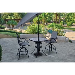 Living Accents Roscoe Black Square Glass Balcony Table