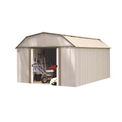 Arrow Lexington 10 ft. x 14 ft. Metal Vertical Barn Storage Shed without Floor Kit White