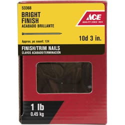 Ace 10D 3 in. Finishing Bright Steel Nail Countersunk Head 1 lb