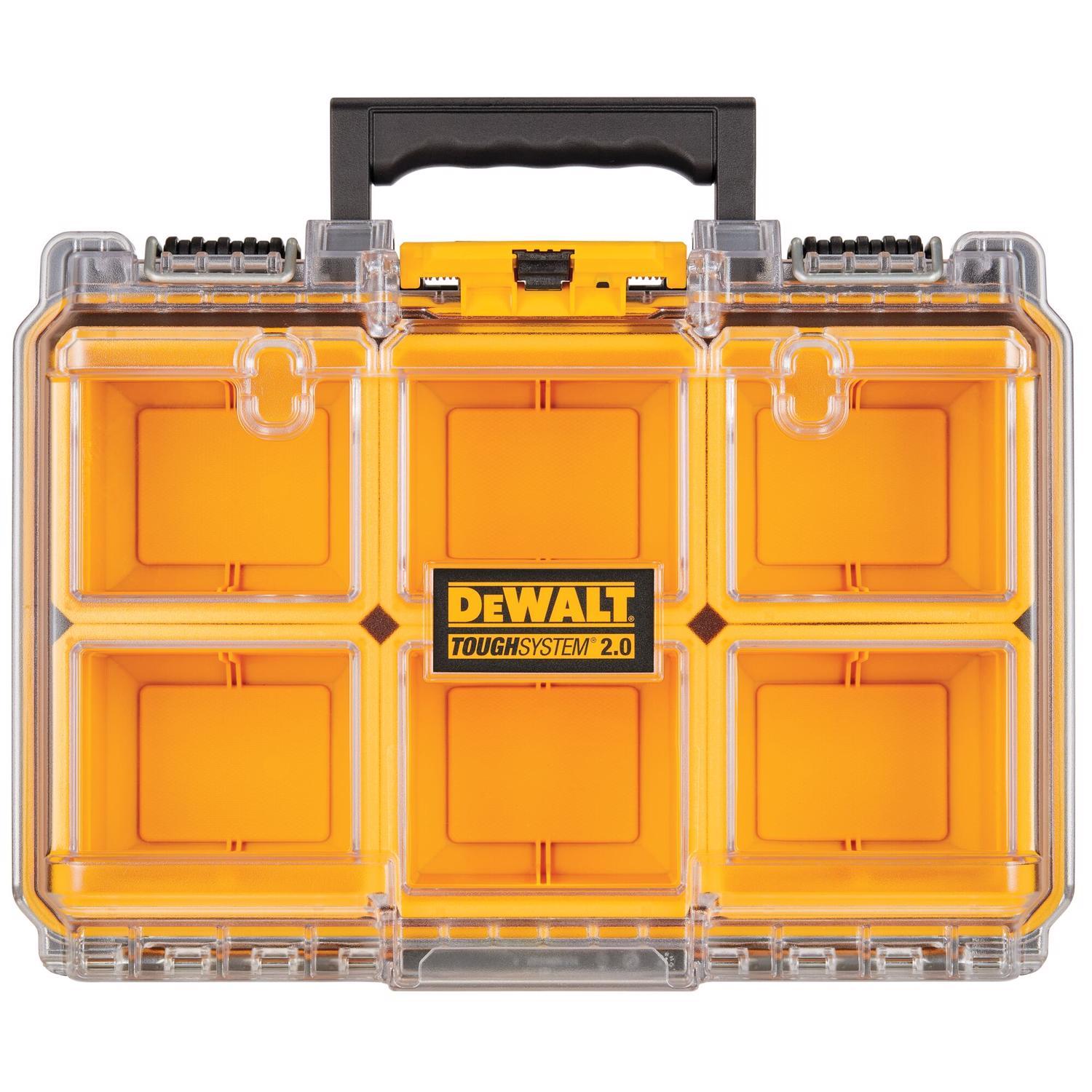 Photo 1 of DeWalt ToughSystem 2.0 10.47 in. W X 5.2 in. H Half-Size Organizer Polypropene 6 compartments Yellow