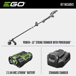 EGO Power+ Powerload ST1521S 15 in. 56 V Battery String Trimmer Kit (Battery &amp; Charger) W/ CARBON FIBER SPLIT SHAFT &amp; 2.5 AH BATTERY