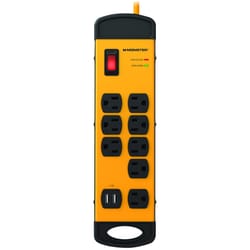 Monster Just Power It Up 15 ft. L 8 outlets Surge Protector Yellow 1080 J