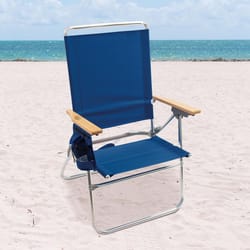 Rio Brands 7-Position Blue Beach Folding Chair