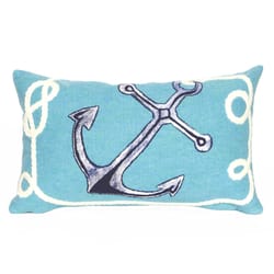 Liora Manne Visions II Aqua Marina Polyester Throw Pillow 12 in. H X 2 in. W X 20 in. L