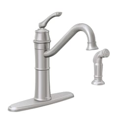 Moen Wetherly One Handle Stainless Steel Kitchen Faucet Side Sprayer Included