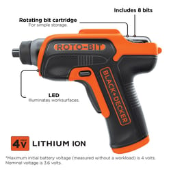 Black+Decker 4V Roto-Bit Cordless Rechargeable Screwdriver Tool Only