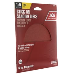 Ace 6 in. Aluminum Oxide Adhesive Sanding Disc 150 Grit Fine 3 pk