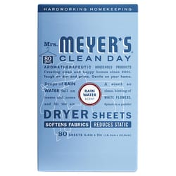 Mrs. Meyer's Clean Day Rain Water Scent Dryer Sheets Sheets 80 pk
