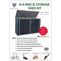 Build-Well 6 ft. x 3 ft. Metal Horizontal Modern Storage Shed without Floor Kit Blue