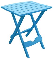 Adams Quik-Fold Pool Blue Rectangular Resin Folding Side Side Table