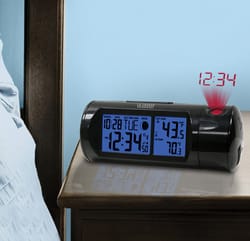 La Crosse 7.1 in. Black Projection Alarm Clock Digital Plug-In