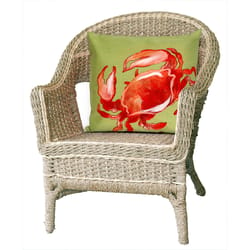 Liora Manne Visions I Red Crab Polyester Throw Pillow 20 in. H X 2 in. W X 20 in. L