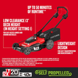 Craftsman V20 2x20V CMCMWSP220P2 20 in. Battery Self-Propelled Lawn Mower Kit (Battery & Charger)