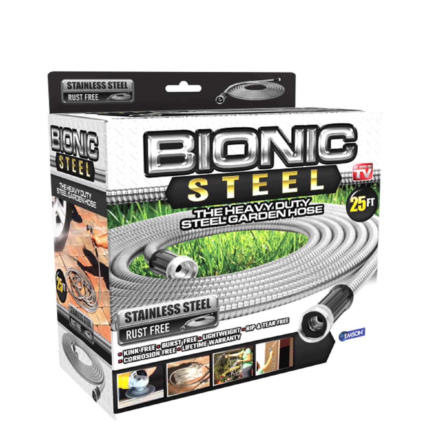 Photo 1 of Bionic Steel Pro 25 Foot Heavy Duty Stainless Steel Flexible and Lightweight Garden Hose with Brass Fittings