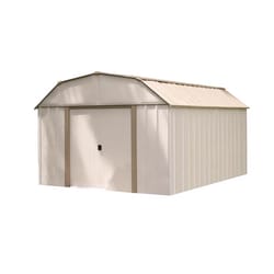 Arrow Lexington 10 ft. x 14 ft. Metal Vertical Barn Storage Shed without Floor Kit White