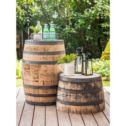 Real Wood Products Jack Daniel's 35 in. H X 26 in. W X 26 in. D X 26 in. D Oak Whiskey Barrel Barrel