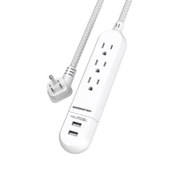 Monster Just Power It Up 4 ft. L 3 outlets Power Strip White