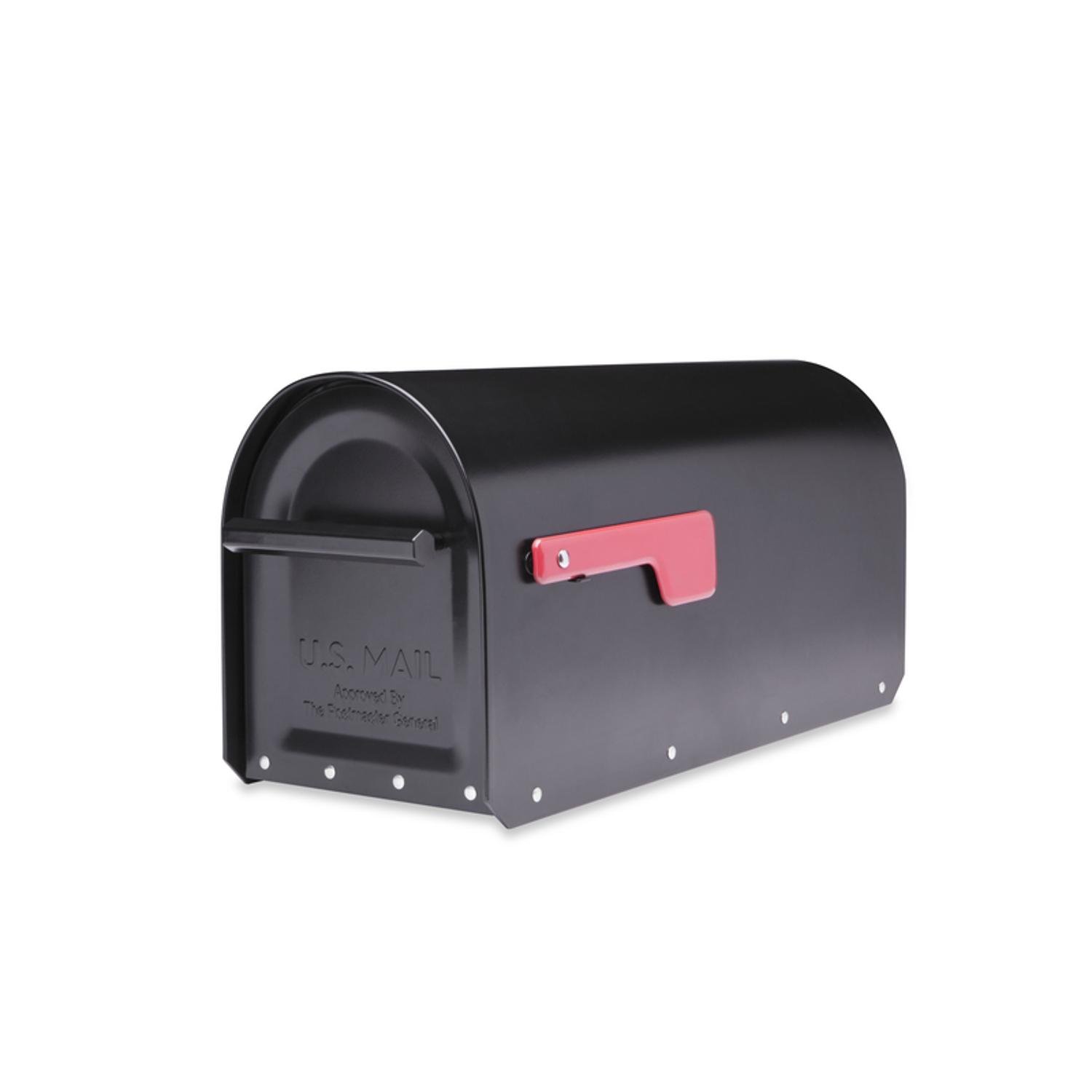 Photo 1 of Architectural Mailboxes Sequoia Modern Galvanized Steel Post Mount Black Mailbox