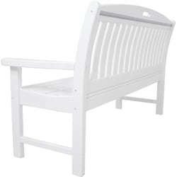 Hanover White Wood Avalon Porch Bench 37.5 in. H X 60 in. L X 51.75 in. D