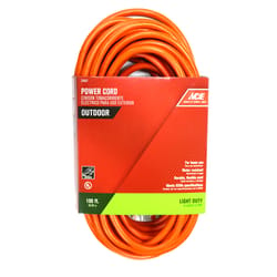 Ace Indoor or Outdoor 100 ft. L Orange Extension Cord 16/3 SJTW