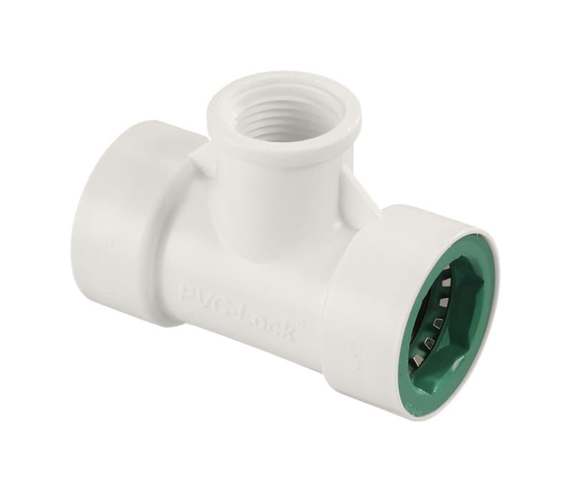 Photo 1 of Orbit PVC-Lock 3/4 in. Push X 1/2 in. D FPT Plastic Tee Connector