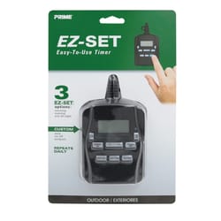 Prime EZ-SET Outdoor Digital Timer 125 V Black