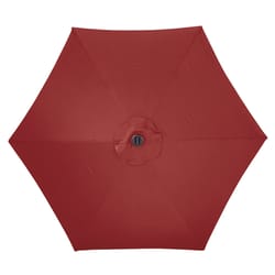 Living Accents Solar LED 9 ft. Tiltable Red Market Umbrella