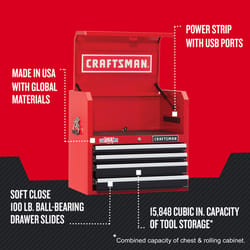 Craftsman 26 in. 4 drawer Metal Open Till Tool Chest 24.5 in. H X 16 in. D